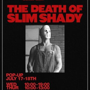 Paul Rosenberg Instagram - Stop by the London pop-up 🪦⚰️for The Death of Slim Shady (Coup des Grâce) today 7/17 and tomorrow 7/18 only. You never know who will be there… @complex @polydorrecords