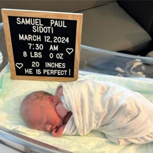 Paul Sidoti Instagram - This morning, we welcomed our little miracle Sammy Sidoti into the world.. Our prayers were answered and mommy and baby are doing great.. Big sister Scarlett is over the moon having a baby brother.. All my love to @ashsidoti ❤️🙏🏻