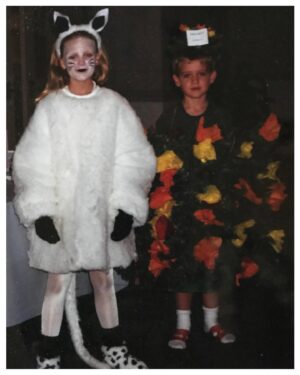 Paul Tellefsen Instagram - Swipe to see. You know you grew up in church when … My best Halloween costume of all time was the Burning Bush that my mom (@blazingredhead) made and won me the dress up contest at church. Best Halloween of my life. Also that’s my sister @sdt0087, she was a cat. 
#ThisIsPaulsStory