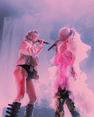 Peaches Instagram - Thank you @garbage for an incredible performance and inviting me on stage for a Peaches/Garbage mash up experience.
Shirley, I so adore you n!
I am reminded how generous and powerful you are as a writer and performer and how you keep on fighting the good fight! 
Always outspoken ! 
Always on point! 
Always smoking hot! 
Pics and video @blairbbrown