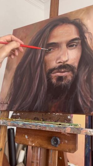 Pedro Tatanka Instagram - Quando fazemos algo com paixão, conseguimos fazer coisas fantásticas, e até surpreender-nos a nós próprios, 😅❤️Estou muito contente!!!
E o @tatankaman também gostou🥰
 Óleo sobre tela. 
 .
.
.
.
.
.
.
.
.

.
.
.
.
.
.
#portrait  #art #paintings #realism #realismo #retrato #pintura #oleosobretela #artistasportugueses #hiperrealismo #figurative #figurativepainting #artoninstragram
#aniversario #music #musica #concerto #aniversario #arteportuguesa #encomendas #surpresa #telas #canvas #process #processocriativo #bandaportuguesa