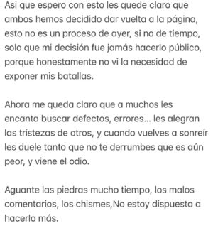 Perla Montemayor Instagram - Léanlo, disfrútenselo, compártanlo, chismeen, pónganse contentos, lo que sea que quieran. 

Lo voy a borrar en algunos días, solo es para poder al menos dejar las cosas claras ya que parece que en esta ciudad  al que le he dado mi corazón entero, en la que me he dedicado a nutrir a otras mujeres, a apoyar…. Les preocupa mucho mi situación, tanto que van y llevan información pensando que no somos adultos, adultos que sabemos perfectamente lo que pasa en la vida del otro, y siempre será así. 

Y porfavor no me envíen dms preguntando porque si se veían tan guapos juntos. 

Saludos, y feliz vida.