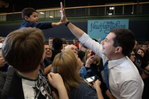 Pete Buttigieg Instagram - The New Hampshire primary is just 4 days away.

We know we're still the underdog. But we're powered by the same hope and vision for a better politics that is building a new majority for change. If you’re with us, please chip in. Link in bio.