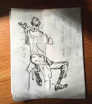 Pete Docter Instagram - Sketching at the symphony.