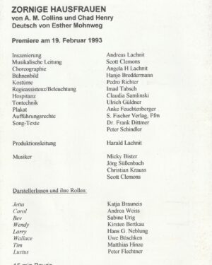 Peter Flechtner Instagram - Rückblick: Zornige Hausfrauen. 1993 durfte ich einem Musical mitspielen. Ich war Lustus Fingermann, ein Punk Club Besitzer. Mein guter Freund Uwe Büschken war auch dabei. #peterflechtner #uwebüschken #synchronsprecher #schauspieler #musical #theater @uwebuschken @mbfilmberlin