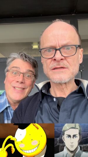 Peter Flechtner Instagram - Erwin Smith (Attack on Titan) trifft Koro-Sensei (Assassination Classroom) #peterflechtner #clauspeterdamitz #synchronsprecher