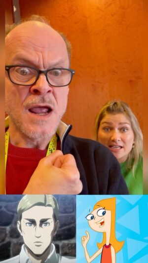 Peter Flechtner Instagram - Erwin Smith (Attack on Titan) trifft Candace (Phineas and Ferb) @lea.kalbhenn #leakalbhenn #phineasandferbcandace #peterflechtner #attackontitan #erwinsmith #synchronsprecher #voiceactor