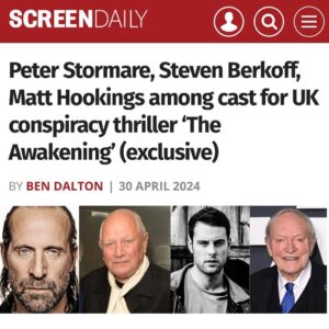 Peter Stormare Instagram - 🚨Pre-Production Begins on our next Movie 
THE AWAKENING 🎥

Starring: 
@justin_tinto 
@therealstormare 
@mhookings 
@steven.berkoff 
#julianglover 

Directed by @kungfumattyy 

Produced by @timkentdirector &
@camelotfilms 

The film is an action-thriller which follows a global conspiracy that sets out to awaken the world 🌎 

Read the full article on @screendaily for more details.

Stay tuned for more cast announcements 👊🏼