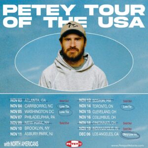 Petey Instagram - Merch alert! - I got cool new merch in my store, like this USA vacation t-shirt and other stuff 

Also - tickets for my tour are moving so fast I can’t even believe it. Get your ticket today if you wanna go! (Announcing more dates SOON) 

And remember my new album USA is on vinyl! Pick any of these things up with the link in my bio. Thanks!