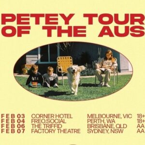 Petey Instagram - Doing some shows in AUSTRALIA in feb!!!! PRESALE goes live on Thursday! Can’t wait!