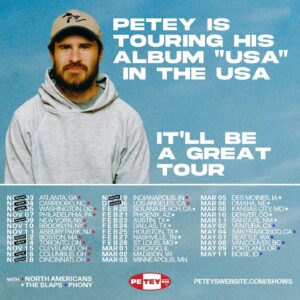 Petey Instagram - 🚨GENERAL TIX FOR ALL TOUR DATES ON SALE NOW!!! Sold out/low tix in many cities for the first leg. So stoked to be bringing out some of my favorite bands @northamericans , @the.slaps , and @phonyindustries . these shows are gonna be so so so fun - get tix while you can. Can’t wait to head out in a few short weeks and see you guys!