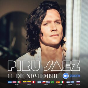 Piru Saez Instagram - Este 11/11 quiero regalarnos un encuentro interactivo para vernos en vivo, desde todas partes y apto todo público.
Mi idea es poder cantarles algunas canciones, poder tener un ida y vuelta con lo que ustedes quieran , charlas, preguntas, lo que el momento de lugar. También que haya un espacio para los saludos por video que suelen pedirme, que tod@s tengan el suyo, como todo lo que vaya fluyendo con el encuentro que será grabado y luego subiré a mi canal de YouTube para que nos quede por siempre.
* Cómo estar allí ? 
El evento es completamente gratuito. 
Para estar, solo tendrán que jugar con las consignas que haré diariamente atraves de mis redes sociales y mis canales de música. Quienes se copen y las hagan bien, recibirán un link personal intransferible, para estar en el encuentro via zoom el Miércoles 11 de noviembre, en el horario que indica su país, x ej. aquí en Argentina las 18 hs. 
Ya activamos! Súmense y vamos que nos vemos tod@s el 11/11. 
Un abrazo. 
P.S.
*****
#Zoom #Encuentro #Interactivo #envivo 
🇦🇷 🇨🇱 🇺🇾 🇵🇾 🇧🇷 18hs
🇧🇴 🇵🇦 17hs
🇪🇨🇨🇴🇵🇪🇺🇸 16hs
🇳🇮 🇨🇷 🇲🇽 🇬🇹 15hs
🇪🇸 🇮🇹 22hs
🇮🇱 🇬🇷 23hs
🇷🇺 00hs
🇰🇿 02hs
Disculpas si olvido alguna bandera , pero sabrán orientarse con el horario respecto al citado y sino consulten.
Saleeeeeeee🔛🎵
ph @marianonocitto 
Art @rairayo
PWR @smusicargentina