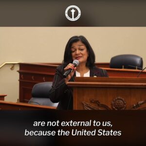 Pramila Jayapal Instagram - What’s happening in Gaza is not external to the U.S. It is not a conflict that we are being asked to mediate from the outside.

We are the largest backer of military assistance to Israel. We have a responsibility to use our position and leverage to secure a permanent path to peace.