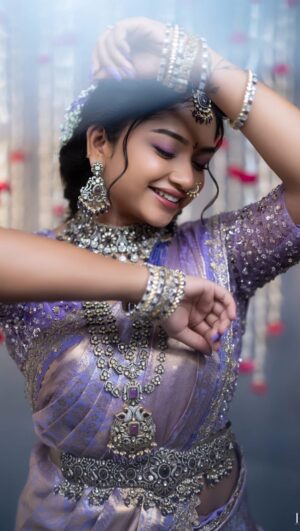 Preethi Sharma Instagram - A Telugu bride in a lavender saree with Victorian jewels, a net dupatta, and a special Telugu bindi presents a harmonious blend of traditional elegance and modern sophistication. 💜

Mua : @lakshana_priya_mua 
Hairstyle : @mahi_hairstyliz 
Blouse : @lakshana_designer_studio 
Saree : @lakshanaboutiqueofficial 
Jewels : @new_ideas_fashions 
Photography : @focusingzonefotographie 

#telugubride #photoshoot #lavender #bride #traditional #preefam☮️ #preevibes☮️ #preelovesyou☮️