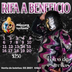 Psycho Clown Instagram - Rifa a beneficio para POLVO DE ESTRELLAS!! Máscara luchada, son solamente 20 boletos con un precio de $250  pesos, por favor interesados enviar mensaje al https://wa.me/message/WTGS4DFY2Z5CJ1 🤘