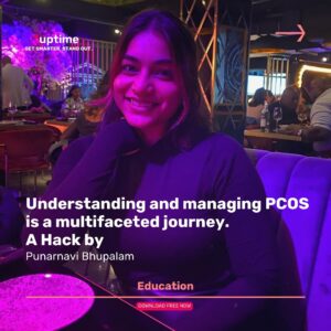 Punarnavi Bhupalam Instagram - Struggling with PCOS? In this Hack, @punarnavib shares her journey from diagnosis to holistic management, tackling insulin resistance and stress. Discover how diet, exercise, and emotional support transformed her health and wellbeing. 🌿💪💖

Find more on the app. Link in Bio. 

#PCOSAwareness #WomensHealth #HolisticHealing #UptimeApp #NewHack