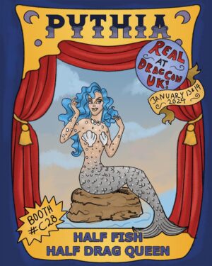 Pythia Instagram - Come one come all, in a world of mystery and wonder under Denim and I’s big top at @rupaulsdragcon! 🎪🎡🤡🧜🏼‍♀️ Meet us in our freakiest specimen looks, from real life mermaids, to the hairiest clowns on earth, and more 👀 with any merch purchase per queen! I’m also offering personalized one on one tarot readings for an extra £10!!! Cash or PayPal only! Come by our tent (booth #C28) all weekend and see what your future has in store for you! 🔮✨🌙 

Saturday January 13th:
DENIM AND PYTHIA ALL DAY @ BOOTH #C28
8:45AM- Ribbon Cutting ceremony
10:30AM - Queens Walk

Sunday January 14th:
DENIM AND PYTHIA ALL DAY @ BOOTH #C28
12:20 - Main stage performance with @denimjustdenim 

Monday January 15th:
Canada’s Drag Race DragCon closing party at @heavenlgbtclub