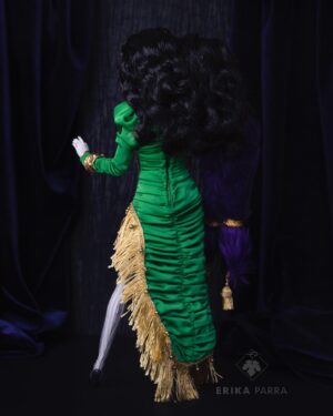 Pythia Instagram - Hi Barbie! 🔮 Hi Pythia! 
Not sure if many of you know but in the last few years I’ve become a bit of a Barbie collector and I’m obsessed with doll repainting and styling! So my dear talented friend @erikadesign05 (who made my finale column dress) and I got together to create the perfect Pythia Barbie! And what great timing with the Barbie movie coming out, I had to share now!

I repainted the faces and she did literally everything else, from the hair reroot, to patterning and sewing a miniature couture outfit, handmade and gold leafed accessories and props, and of course the amazing pictures! 😍 I’m so in love and so excited to finally share this! 

Let me know if you’d like to see more of my looks turned into Barbies and maybe even putting some up for sale? 👀