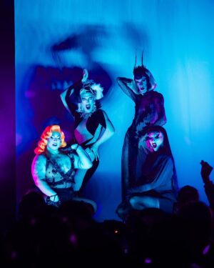 Pythia Instagram - Nightgowns was so magical! 🔮✨👻 I can’t believe this was my very first US performance and I got to share it with absolute icons @sashavelour @essanoche and @queenutica! 

On top of it all, this special night was the tenth sold-out show at @|prnyc and the 45th sold-out show in a row! What an HONOUR!!!
Together we also raised $6650 for Gaza which was distributed to 3 mutual aid funds, Crips 4 eSiMs, and @pal_legal. Thank you to @islynyc and @sorrelloriginals for providing raffle jewels!

Honest dream come true! Here’s to many more to come soon! 💕 

Pics by @sidewalkkilla @ajjordanphoto @matie
Orange wig by @itsheavengenderfck/@genderfcked.wigs 
Purple dress by @lucindamiu 
Ghost, Pearl outfit and seashell headpiece by me