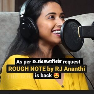 RJ Ananthi Instagram - As per உங்களின் request,
Team #TheBookShow is happy to announce that we are bringing back the ROUGH NOTE by @ananthi_rj podcast series 🥰🫶!!

Can\'t wait to share this journey with you all.
See you soon!

Stay tuned for the 1st episode. 🍀

#TheBookShow #booksarethebest #LoveReading #Booklover #author #quotes #goodthoughts
#goodreads #goodvibesonly #bookrecommendations
#Bookfluencer #rjananthi
#bookreading #instagood