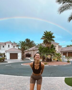 Rachel Cook Instagram - Chose that rainbow life 🌈 😜 A rainbow a day keeps the doctor away yall! Be on the lookout 😉 2 rainbows in 1 week in Vegas?!! Magical. Last pic is the best tbh 🤫 A secret skill I have. I hope you taste the magik today.