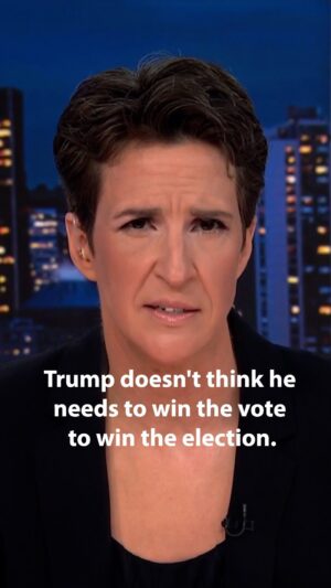 Rachel Maddow Instagram - Donald Trump doesn’t think he needs to win the vote to win the election.
He doesn’t think he needs to win the election in order to take power.

He thinks something other than votes is going to determine whether or not he gets back in the White House.