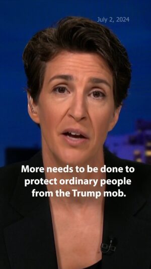 Rachel Maddow Instagram - Maddow: “It is a hallmark of this time in Republican politics that anybody who has stood up in some capacity, that has put them at odds with Donald Trump, anyone, soon finds themselves targeted and threatened by the Trump movement.”
…
“Part of rejecting violence and intimidation as part of our political system is protecting the individual people who are being subject to it. And that is not happening yet in our country, which is a problem.”