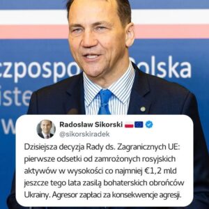 Radoslaw Sikorski Instagram - Dobra informacja z początku tego tygodnia! 
Agresor, Rosja, zapłaci za konsekwencje agresji.