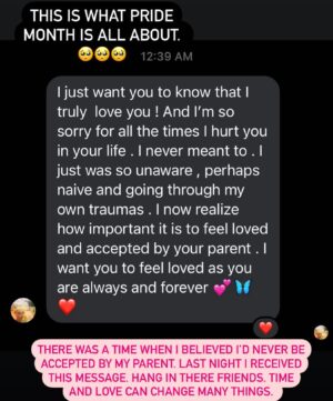 Rain Dove Dubilewski Instagram - If You are in a space with a family member where You are scared to come out or You are currently being told that Your sexuality/identity isnt ok- I want You to know that You have permission to keep breathing. Keep moving. Keep investing in Yourself. Through time, space, unapologetic unwavering self love- things WILL change. I promise they will. Perhaps the person will shift their perspective. Perhaps You will shift Your priorities. Perhaps time will shift circumstances or context. My parent @mothernaturesmountain is an incredible person. She lives off the grid in the forest, a healer and herbalist. She taught me a lot of important lessons growing up- especially around how to forage, survive and be patient. We bonded even closer when my parents divorced after an abusive relationship and it felt like it was just her and I against a naysaying world. But then in highschool she discovered I was queer. And it didn’t go over well. At the time I was ashamed of who I was. Deeply. As a Christian I felt I was angering God and endangering the emotional health of my grandparents. I also felt- after everything my parent did for me the least I could do is just be normal. I never thought of being queer as a life of hardship for myself- but rather for my family who would have to be affiliated with me. So I tried to make up for it by taking myself out of the equation. I ran away across the country. Determined that I’d rather be homeless than a burden. And I was transient for years. Often my parent offered aid but I felt I didn’t deserve to take it because I felt guilty. Foggy cold nights, sleeping in my car trunk, in backyards and 24hr McDonald’s, broken tent cities, arrested for stealing food from WholeFoods and underwear from Target, dating people just to avoid being alone- I made myself a mess. Drinking. Lying. Hiding. Even when I started to stabilize. So many people wanted to love me but I couldn’t trust them. I was always an arms length apart from anyone I really liked to avoid losing them by never embracing them fully. But then one day my parent reached out in a way that was so pure. It began this healing process. And I couldn’t love anyone more than her. #queer #pride