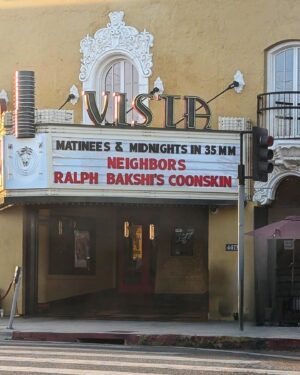 Ralph Bakshi Instagram - ‘Coonskin’ (1975) screens midnight tonight in 35mm at Tarantino’s @vistatheaterhollywood 💥 don’t miss it

Photo: @sorengray