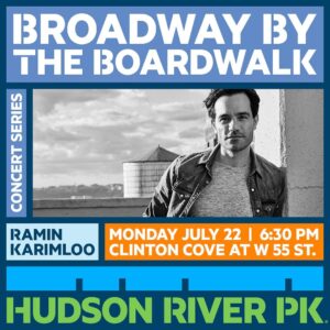 Ramin Karimloo Instagram - Excited to be part of the ‘Broadway by the Boardwalk’ line up @hudsonriverpark. No tickets needed for this one. Just show up. Monday 22nd July @ 6.30pm. Clinton Cove in Hudson River Park & W. 55th St (enter @ 55th St entrance). Hope to see ya there.
