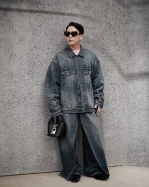 Rangga Moela Instagram - it’s denim day 👕👖 in @balenciaga 
#Balenciaga