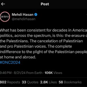 Rashida Tlaib Instagram - TOMORROW: The DNC refused to allow a Palestinian-American to speak from the main stage while U.S. funded bombs continue to fall on Palestinian families.

All are invited to tomorrow’s press conference at 9:30 am to hear what our speakers would have said. Register here: nabmvmt.us/dnc

Register to watch a live stream of our presser in McCormick place at the DNC.