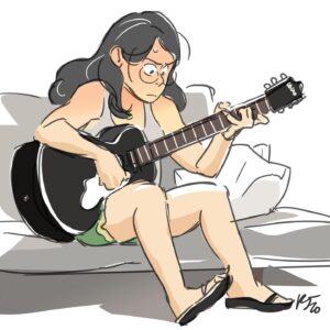 Rebecca Sugar Instagram - Quarantine guitar practice @waterlooguitars