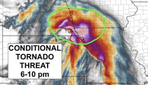 Reed Timmer Instagram - STORM CHASE MODE ACTIVATED this evening across southeast Nebraska/northeast Kansas into southwest Iowa and northwest MO for intense supercells with #tornado potential 6-10 pm this evening, including Lincoln to Omaha ONCE AGAIN! 
The rental Dominator has been pointed north, and we plan to activate live storm chase mode this evening.