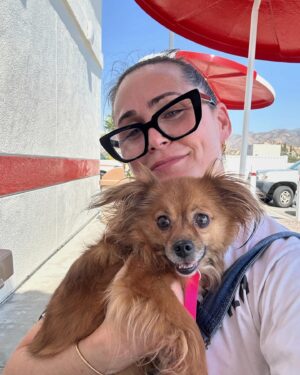 Rena Sofer Instagram - I saw a woman about to surrender this beautiful 6 year old girl at @lancasteranimalslaco . I was there with a rescue to transport and rescue a dog inside and I had to stop her. I asked her to walk off the property with me and asked her if I could take her dog instead of putting her into the shelter and she said yes. That was the best day of “chikas” life because barely a week later she went into her new foster to adopt home through 4 paws K9 rescue. Look at her happy sweet face in the arms of her new owner! There is so much sadness in the world today so we have to find our moments of light. Saving dogs, even one at a time, is my way. I hope you all have a way to let light into your lives as well. #adoptdontshop #foster #fosteringsaveslives