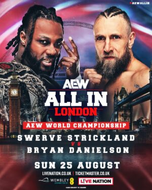 Renee Paquette Instagram - On #AEWDynamite, @BryanLDanielson in an interview with @ReneePaquette addressed his contract status expiring August 1st and his #AEWAllIn London match for the #AEW World Championship against @SwerveConfident.