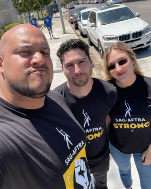 Renes Rivera Instagram - You know what they say, “If you ain’t sweatin, you ain’t gettin”. Proud to be out there with my fellow actors and writers fighting for a cause. We stand together no matter the weather, time, place and everything else in between. I’m honored to be a part of something so grand and so inspiring. 

.
.
.

.
.
.
.
.
.

#SAGAFTRA #AMPTP #WGA #SAGAFTRAStike #WGAStrike #WGAstrong #SAGAFTRAStong #Actor #Netflix #Paramount #ParamountStudios #Together #Strike #Actors #Streaming #FairPay #LA #NYC #Atlanta #Solidarity