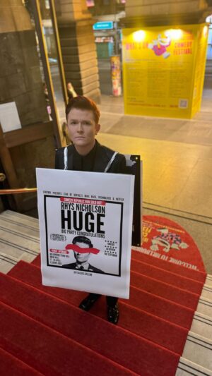 Rhys Nicholson Instagram - Some big shows next week and I’d VERY much like you to come. 
Please don’t embarrass me in front of our friends.