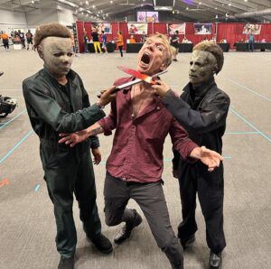 Richard Brake Instagram - Oh man, these Micheal Myers are always coming after me.  Even here at @spookalafl