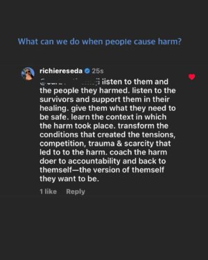 Richie Reseda Instagram - @nycmayor we dont wanna hear you say n*gga no moooo

1. @sugarbombingworld 
2. what do you need when you’ve caused harm? 
3. @thecollectress
4. your fav ppl have harmed & been harmed
5. 🛑. @question.culture