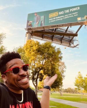 Rickey Brown Instagram - “No one man should have all that POWER!” -Ye Welp, Damien does!😂 NO DREAM IS INTANGIBLE!!! YOU ONLY WILL GO AS FAR AS YOUR MIND CAN IMAGINE. LIMITED MIND/ IMAGINATION = LIMITED DREAMS/GOALS. I HAVE AND CONTINUE TO ACCOMPLISH CRAZY GOALS OF MINES BECAUSE I TRULY BELIEVE THERE’S NOTHING ON EARTH THAT I CAN’T DO!! MY PARENTS HAVING PICTURES WITH PHILIPPIANS 4:13 AND MARK 9:23 IN MY BEDROOM MY WHOLE LIFE HEAVILY IMPLANTED THIS MINDSET IN ME! IF YOU CAN BELIEVE IT’S POSSIBLE AND CAN HAPPEN YOU’RE ALREADY HALF WAY TO THAT GOAL! NOW YOU NEED TO PUT THAT WORK IN TO MAKE IT HAPPEN! JUST SUBMERGE YOURSELF IN THAT WORLD, WHETHER IT BE ACTING OR REAL ESTATE. RESEARCH EVEYTHING, TAKE CLASSES, MEET PEOPLE IN THAT WORLD, PRACTICE AT HOME AND WATCH WHAT HAPPENS!😈 10 YEARS AGO I SAID I’D HAVE MY OWN BILLBOARD TO @amberljones__  WHILE WE WERE WORKING BACKGROUND GETTING PAID $64 FOR 8 HOURS OF WORK! I DIDN’T KNOW HOW OR WHEN IT WOULD HAPPEN, BUT I KNEW IF I STAYED FOCUS ON ACCOMPLISHING THAT GOAL IT WOULD HAPPEN AS LONG AS I DID’NT GIVE UP! KEEP CHASING THOSE DREAMS!!!!!!!!!! THEY’RE TANGIBLE !!!!!!!!!!!!!!! 
•
•
•
•
#GodisGood#dreamscometrue#acting#modeling#model#printmodel#actress#actresses#setlife#billboard#workingactor#motivation#inspiration#inspired#motivated#danielhoffagency#sce#dreamers#gogetters#setlife#dreamchasers#nevergiveup#keepgoing