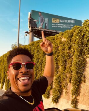 Rickey Brown Instagram - “No one man should have all that POWER!” -Ye Welp, Damien does!😂 NO DREAM IS INTANGIBLE!!! YOU ONLY WILL GO AS FAR AS YOUR MIND CAN IMAGINE. LIMITED MIND/ IMAGINATION = LIMITED DREAMS/GOALS. I HAVE AND CONTINUE TO ACCOMPLISH CRAZY GOALS OF MINES BECAUSE I TRULY BELIEVE THERE’S NOTHING ON EARTH THAT I CAN’T DO!! MY PARENTS HAVING PICTURES WITH PHILIPPIANS 4:13 AND MARK 9:23 IN MY BEDROOM MY WHOLE LIFE HEAVILY IMPLANTED THIS MINDSET IN ME! IF YOU CAN BELIEVE IT’S POSSIBLE AND CAN HAPPEN YOU’RE ALREADY HALF WAY TO THAT GOAL! NOW YOU NEED TO PUT THAT WORK IN TO MAKE IT HAPPEN! JUST SUBMERGE YOURSELF IN THAT WORLD, WHETHER IT BE ACTING OR REAL ESTATE. RESEARCH EVEYTHING, TAKE CLASSES, MEET PEOPLE IN THAT WORLD, PRACTICE AT HOME AND WATCH WHAT HAPPENS!😈 10 YEARS AGO I SAID I’D HAVE MY OWN BILLBOARD TO @amberljones__  WHILE WE WERE WORKING BACKGROUND GETTING PAID $64 FOR 8 HOURS OF WORK! I DIDN’T KNOW HOW OR WHEN IT WOULD HAPPEN, BUT I KNEW IF I STAYED FOCUS ON ACCOMPLISHING THAT GOAL IT WOULD HAPPEN AS LONG AS I DID’NT GIVE UP! KEEP CHASING THOSE DREAMS!!!!!!!!!! THEY’RE TANGIBLE !!!!!!!!!!!!!!! 
•
•
•
•
#GodisGood#dreamscometrue#acting#modeling#model#printmodel#actress#actresses#setlife#billboard#workingactor#motivation#inspiration#inspired#motivated#danielhoffagency#sce#dreamers#gogetters#setlife#dreamchasers#nevergiveup#keepgoing