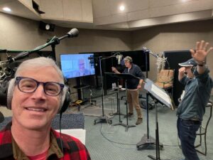 Rob Huebel Instagram - Always a blast recording @bobsburgersfox, especially with comedy kings @johnmichaelhiggins and @davidwain. Special thanks to Dark Overlord @lorenbouchardburger in the BG.