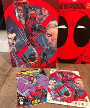 Rob Liefeld Instagram - 33 Years Ago TODAY! DEADPOOL’S BACK! Due to your overwhelming response to New Mutants #98 a few months prior, I pushed his story to the fore in 1.5 million copies of X-Force #2, the #1 comic for July 1991. This one quickly establishes Deadpool’s origins and ties to the Weapon X and Department H program as well as his wily personality! You loved it and his legacy continued to grow! Years later @marvel asked me to recreate this cover and it was then used for the cover to the enormous Deadpool Adamantium Edition. #deadpool #xforce #marvel