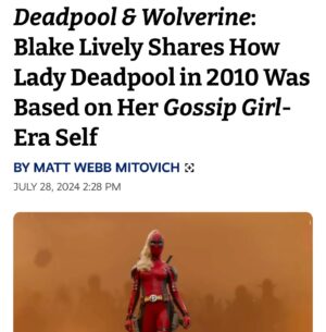 Rob Liefeld Instagram - Feeling Fuzzy over all the Buzzy-Buzzy. Ever since @blakelively revealed Lady Deadpool secrets, my alerts can’t stop going crazy! If you have any doubt as to who not only MOVES the needle but absolutely OWNS THE NEEDLE, make no doubt it is Ms. Lively in an absolute landslide! Actress, Fashion Icon and Entrepreneur Supreme, I’d say this target hit its mark, bullseye! Who knew???