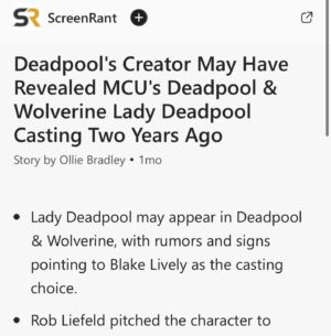 Rob Liefeld Instagram - Feeling Fuzzy over all the Buzzy-Buzzy. Ever since @blakelively revealed Lady Deadpool secrets, my alerts can’t stop going crazy! If you have any doubt as to who not only MOVES the needle but absolutely OWNS THE NEEDLE, make no doubt it is Ms. Lively in an absolute landslide! Actress, Fashion Icon and Entrepreneur Supreme, I’d say this target hit its mark, bullseye! Who knew???