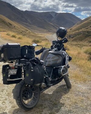 Robbie Magasiva Instagram - My happy place on the road with Helga #bmw1250gsadventure. Take me back now please. #southisland #freedom
