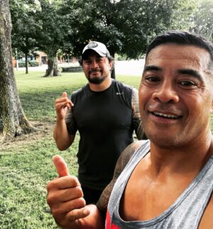 Robbie Magasiva Instagram - Great morning session with the cuz @southlandprince. #magafili 4life.