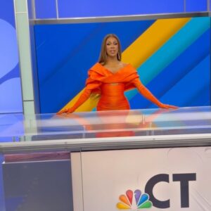 Robin Fierce Instagram - Thank you @nbcconnecticut/ @nbcctlive and @taylornbcct for having me! You all were amazing 🧡!

👗: Me